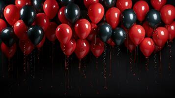 Serpentine balloons black friday ai generated banner background copy space photo