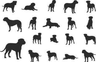 Bullmastiff dog silhouette, Bull mastiff silhouettes, Dog silhouettes, Bullmastiff clip art vector