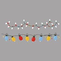 colorful christmas decoration chain with decorative lights photo