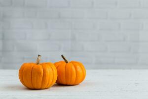 Festive Pumpkin Still Life for Healthy Autumn Harvest Celebration photo