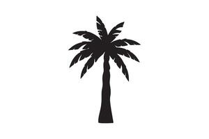 un negro silueta Coco árbol clipart en un blanco antecedentes vector