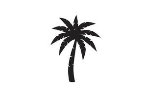 A black Silhouette Coconut tree Clipart on a white background vector