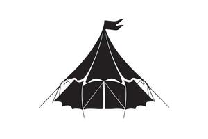 camping silhouette black color in white backgroud vector