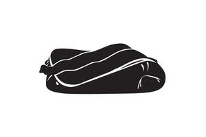 Sleeping bag silhouette black color in white background vector
