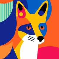 Minimalist fox illustration vector