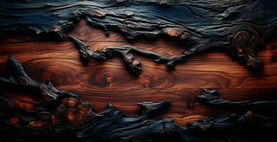 Old rotten wood texture, dark natural background - AI generated image photo