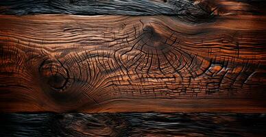 Old rotten wood texture, dark natural background - AI generated image photo