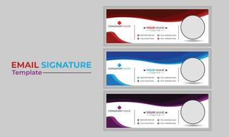 Free vector email signature design three color