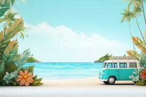 summer beach travelling background ai generated photo