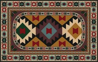 Colorful ornamental vector design for rug, tapis, yoga mat. Geometric ethnic clipart. Arabian ornamental carpet with decorative elements.Persian carpet,