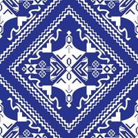 Abstract floral patterned turban. White on a navy blue background. Seamless pattern. vector