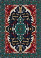 Persian carpet. Old red flowers for home decoration. vector