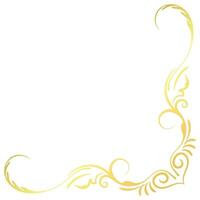 Gold vintage baroque corner ornament retro pattern antique style acanthus. Decorative design filigree calligraphy. You can use for wedding decoration of greeting card and laser cutting. vector