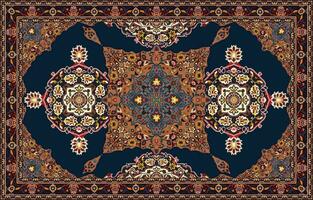 Colorful ornamental vector design for rug, tapis, yoga mat. Geometric ethnic clipart. Arabian ornamental carpet with decorative elements.Persian carpet