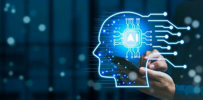 ai tecnología artificial inteligencia automatización, cliente servicios, digital márketing economía, futuro de tecnología y negocio desarrollo análisis máquina base de datos tecnología foto