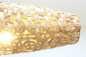lamp decoration with wood or rattan motifs. makes the atmosphere natural and elegant. The picture was taken from the side photo