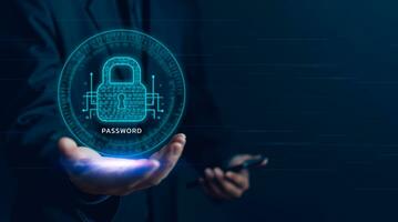 Cybersecurity protects digital information, computer systems, and networks, data privacy, secure passwords, and encryption to safeguard and ensure privacy. business technology shield safety hacker photo