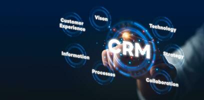 crm software automatización tecnologia.negocio utilizar ai inteligente tecnología ventas informes grabación el rebaja de bienes y haciendo impuesto factura. robótico proceso automatización rpa. foto