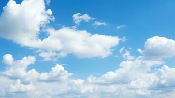 Blue sky background with tiny clouds, nature abstract background. 3d illustration Generative AI photo