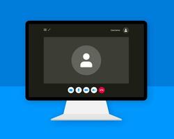 Video call windows for different screen sizes. Vector illustration.