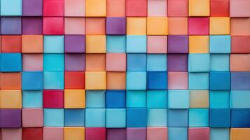 Colorful cubes background. 3d render illustration. Abstract background. Generative AI photo