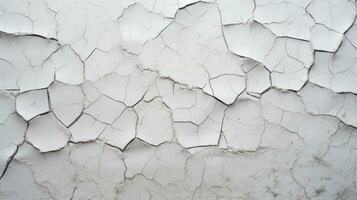 Cracked white wall. Abstract background and texture for design artwork. Generative AI photo