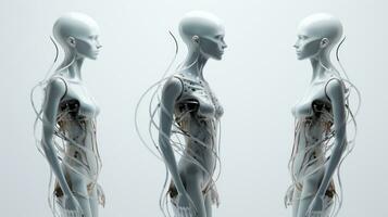 3D rendered Illustration of the female nervous system and internal organs Generative AI photo