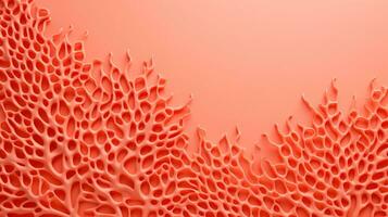 Abstract background with red corals. 3d rendering, 3d illustration. Generative AI photo