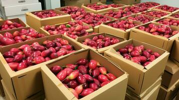 Freshly picked Miracle fruit from garden placed in the boxes. Generative AI photo