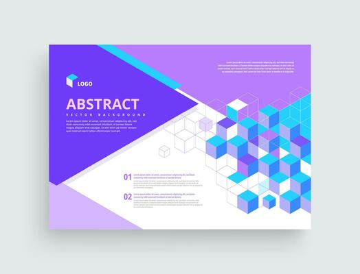Cube geometry background poster template