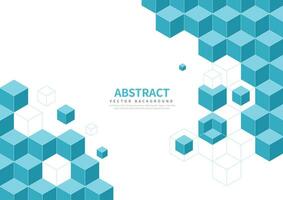 Cube geometry abstract background vector