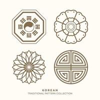 vector coreano tradicional modelo diseño elementos