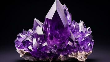 Photo of Amethyst isolated on white background. Generative AI