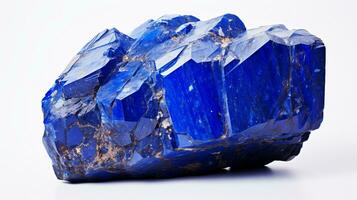 Photo of Lapis Lazuli isolated on white background. Generative AI
