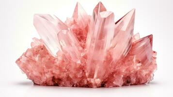 Photo of Morganite isolated on white background. Generative AI