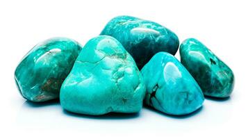 Photo of Turquoise isolated on white background. Generative AI