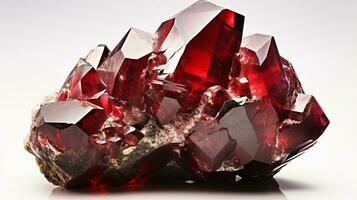 Photo of Garnet isolated on white background. Generative AI