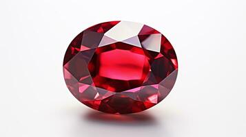 Photo of Ruby isolated on white background. Generative AI