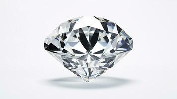 Photo of Diamond isolated on white background. Generative AI