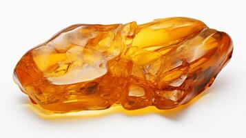 Photo of Amber isolated on white background. Generative AI