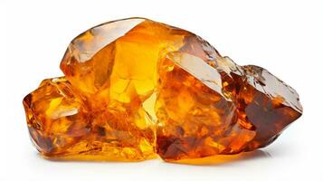 Photo of Amber isolated on white background. Generative AI