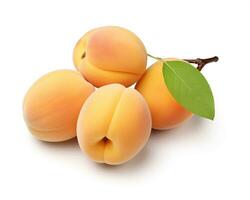 Photo of Apricot isolated on white background. Generative AI