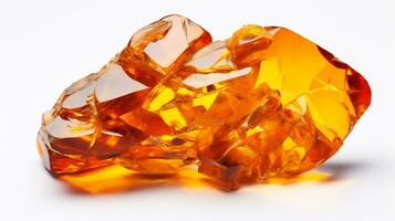 Photo of Amber isolated on white background. Generative AI