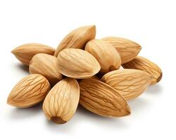 Photo of Almond isolated on white background. Generative AI