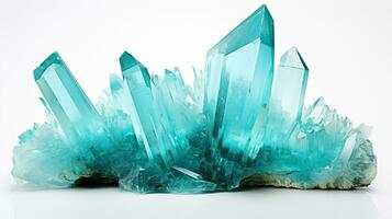 Photo of Aquamarine isolated on white background. Generative AI