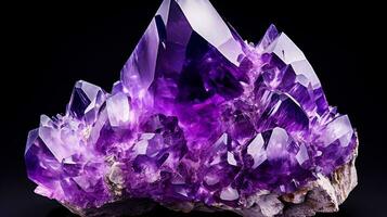 Photo of Amethyst isolated on white background. Generative AI