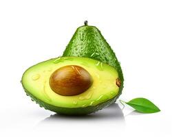 Photo of Avocado isolated on white background. Generative AI