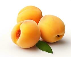 Photo of Apricot isolated on white background. Generative AI