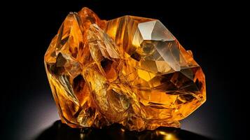 Photo of Citrine isolated on white background. Generative AI