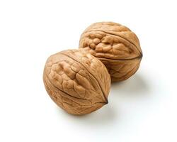 Photo of Walnut isolated on white background. Generative AI